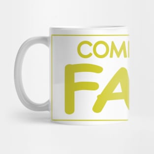 Comic Sans Fan w/ Stripe in Yellow Mug